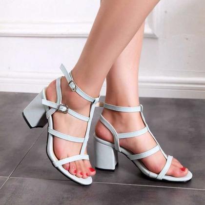 light blue strappy heels