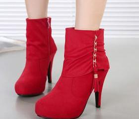 red tassel boots