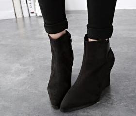pointed toe black ankle boots