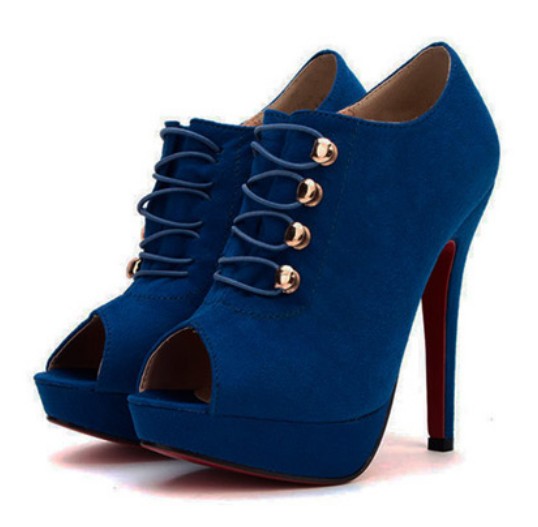 open toe royal blue heels