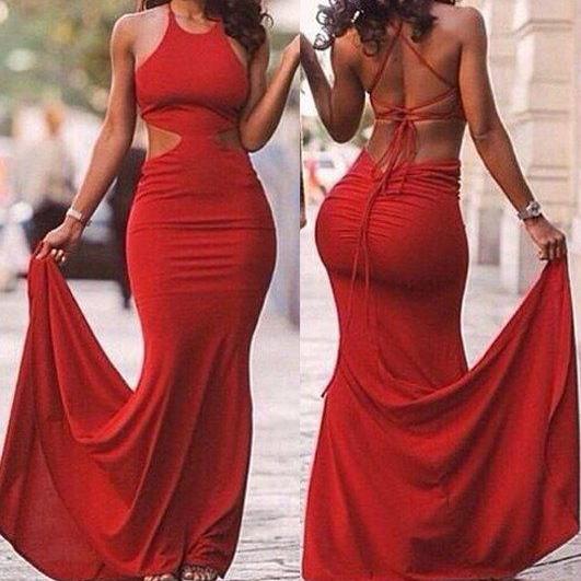 red dress and silver heels