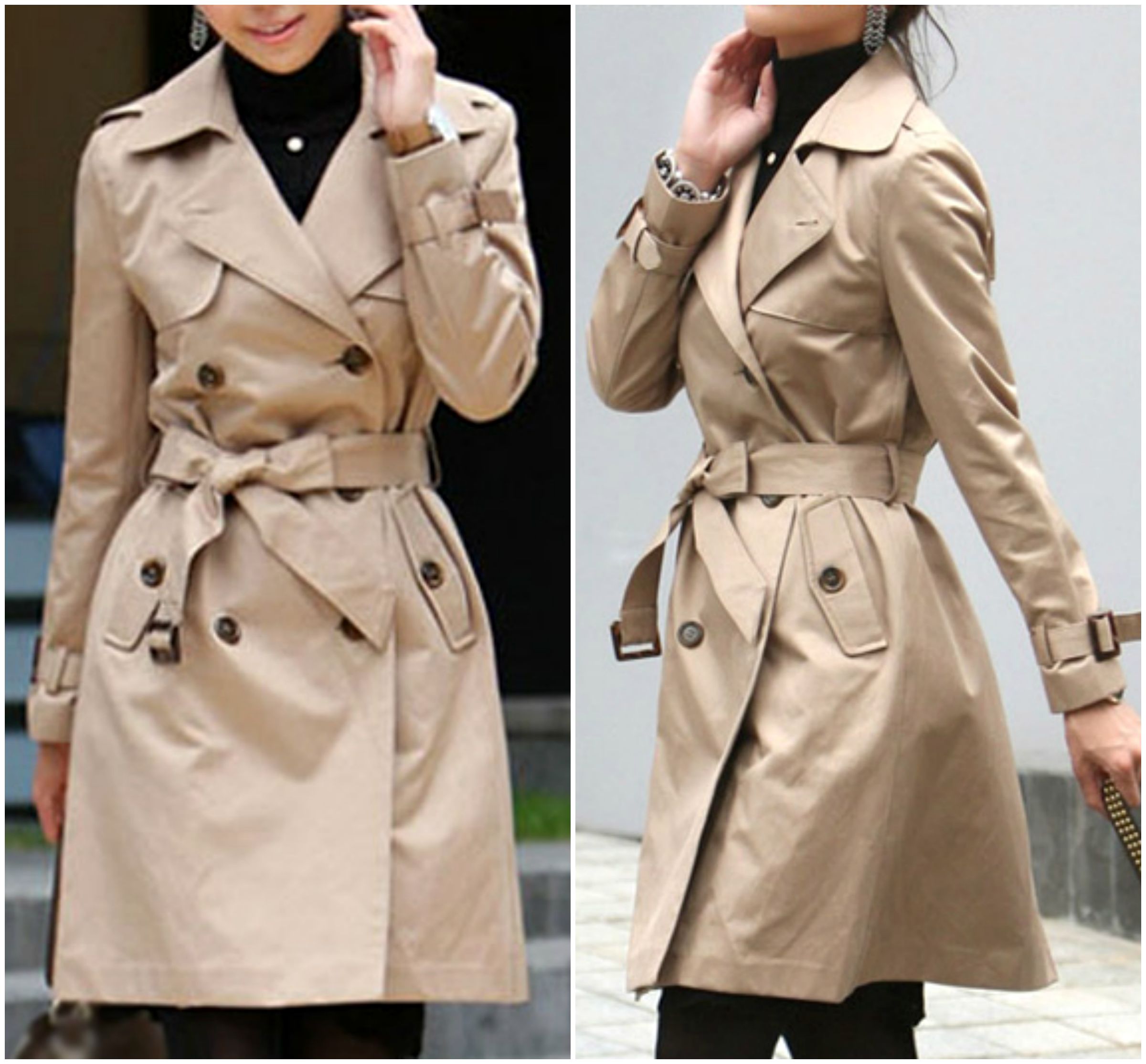 Double Breasted Light Brown Chic Trench Coat On Luulla 6049