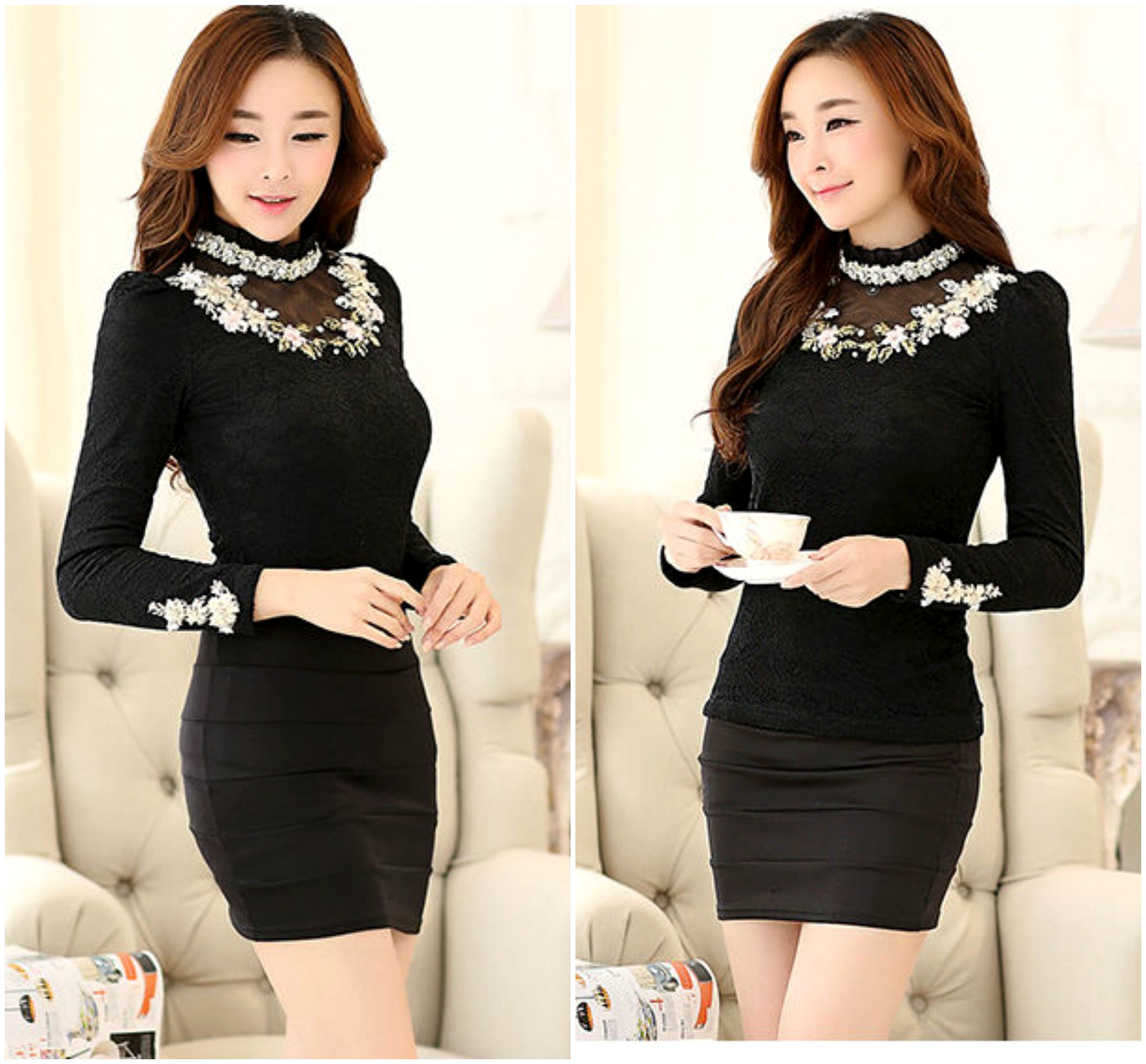 Beautiful Black Lace Blouse on Luulla