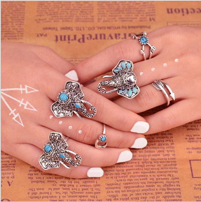 6 Pieces Bohemian Ring Set on Luulla