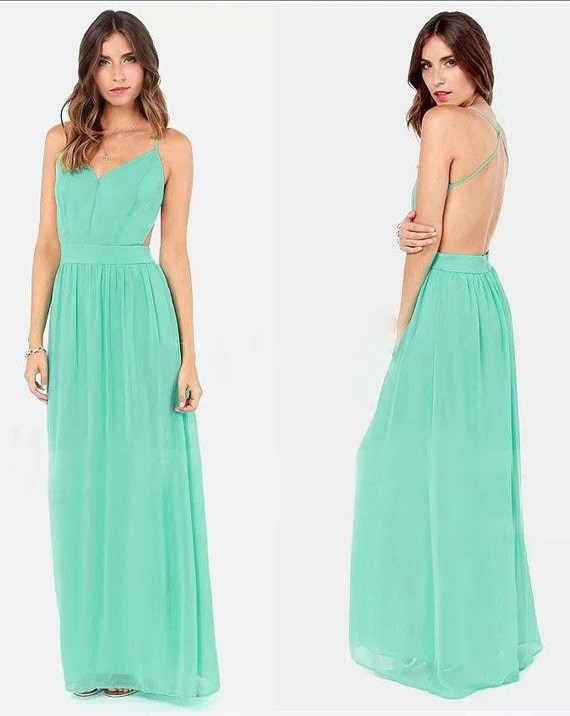 green chiffon maxi