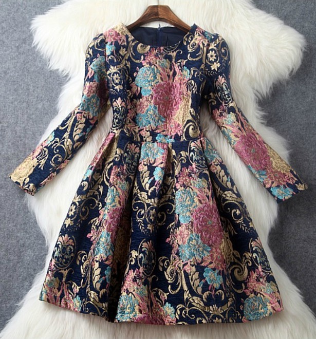 Vintage Design Long Sleeve Dress on Luulla